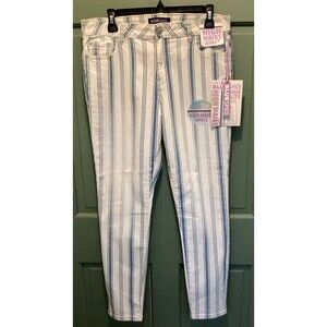 Blue Spice Juniors Size 11 Light Elise Stretch Striped High Waist Ankle Pants